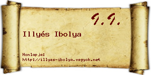 Illyés Ibolya névjegykártya